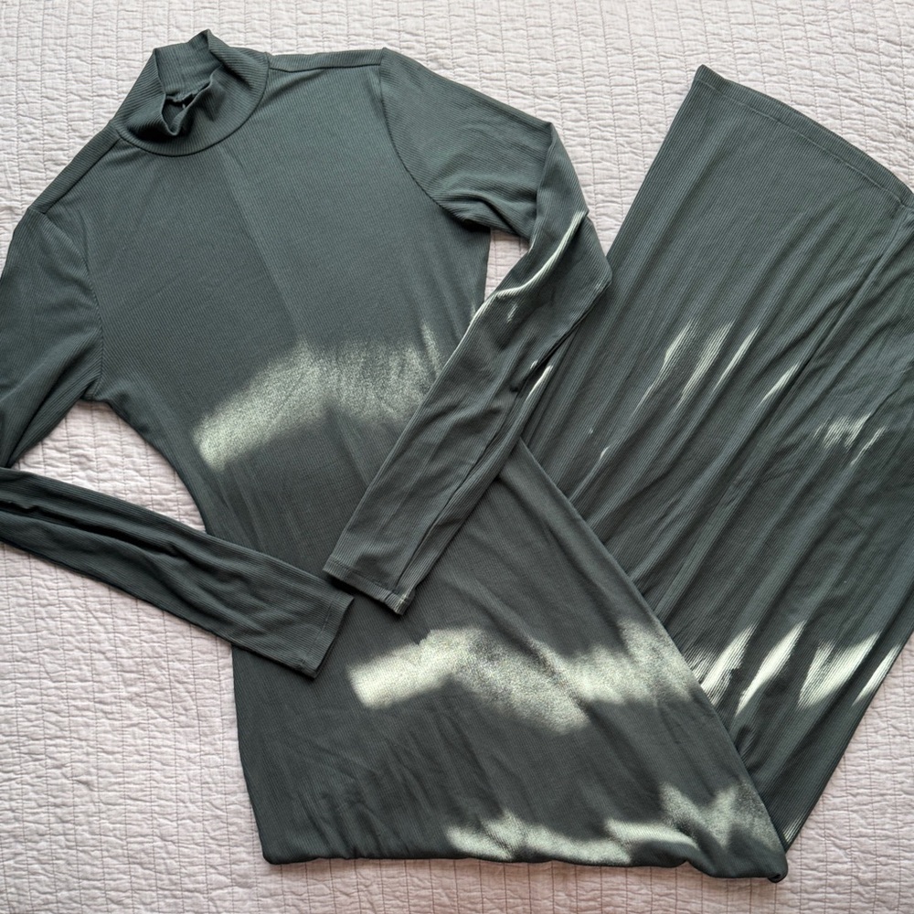 SKIMS Green Long Sleeve Maxi Dress